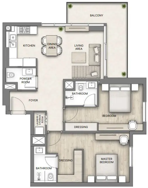 2 BR #Nakheel-B-0501