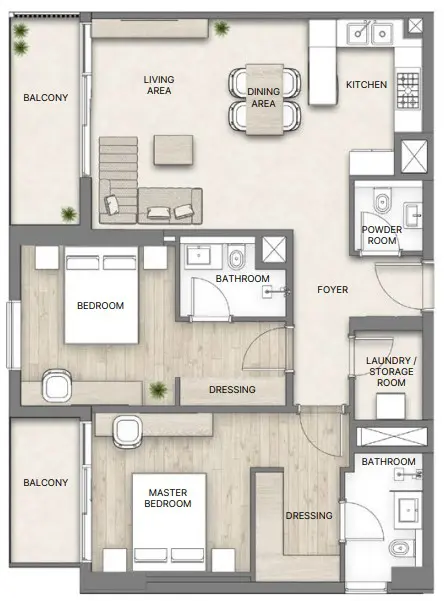 2 BR #Nakheel-B-0108