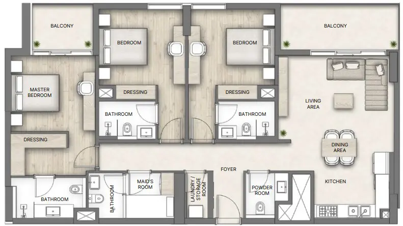 3 BR #Nakheel-B-0802