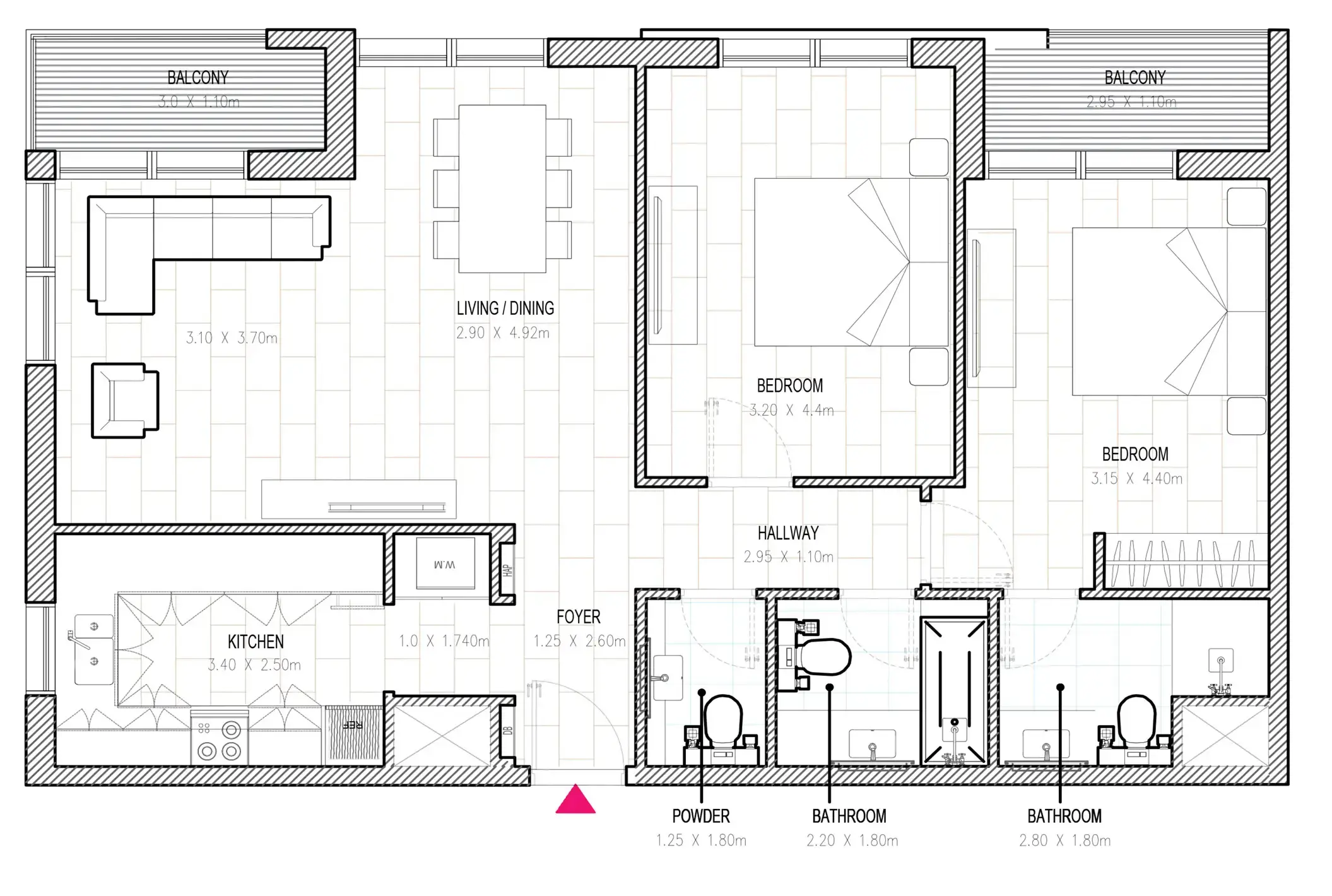 2 BR #HAMSA 3 -  2BR  -  514