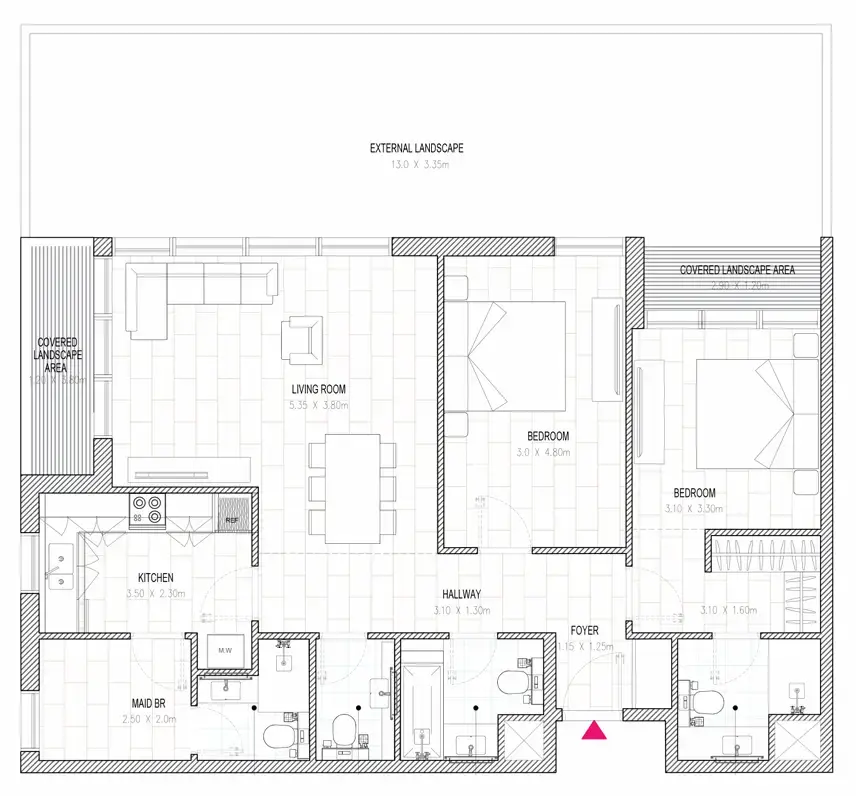 2 BR #HAMSA 2- 2BR- UG09