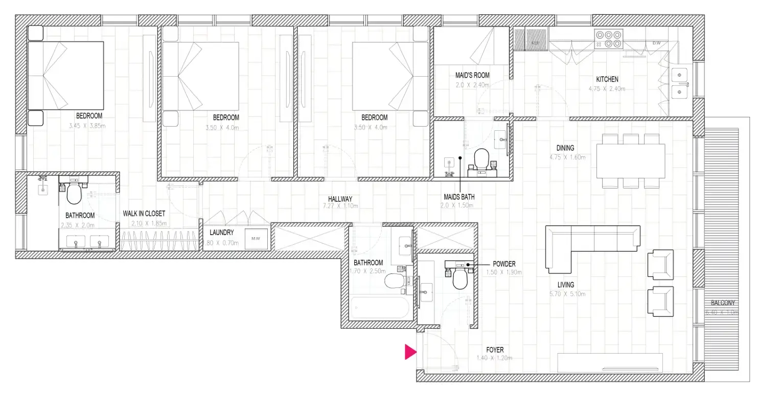 3 BR #HAMSA 3 -  3BR  -  405