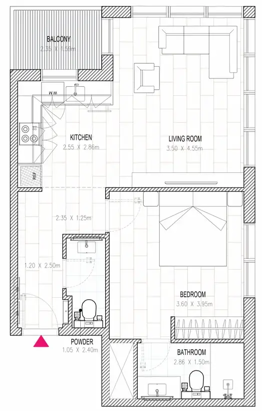 1 BR #HAMSA 3 -  1BR  -  UG11