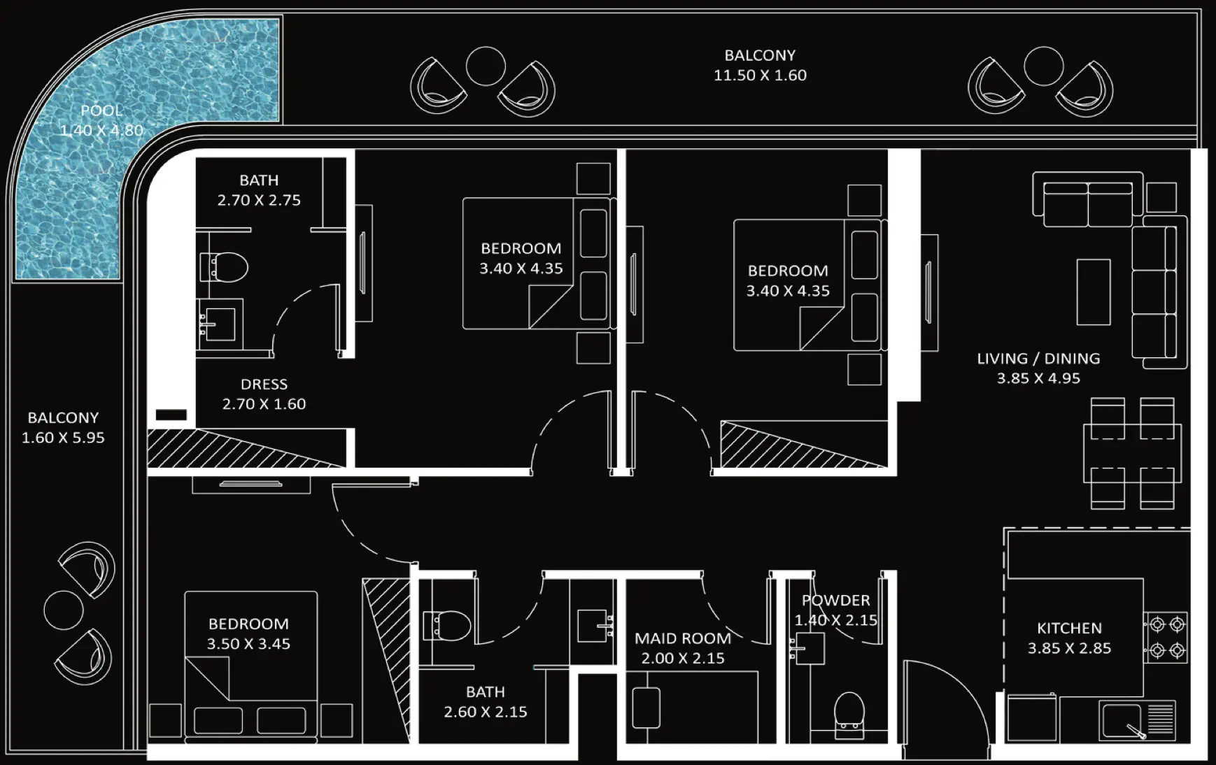 3 BR #B101Z-F96-9611