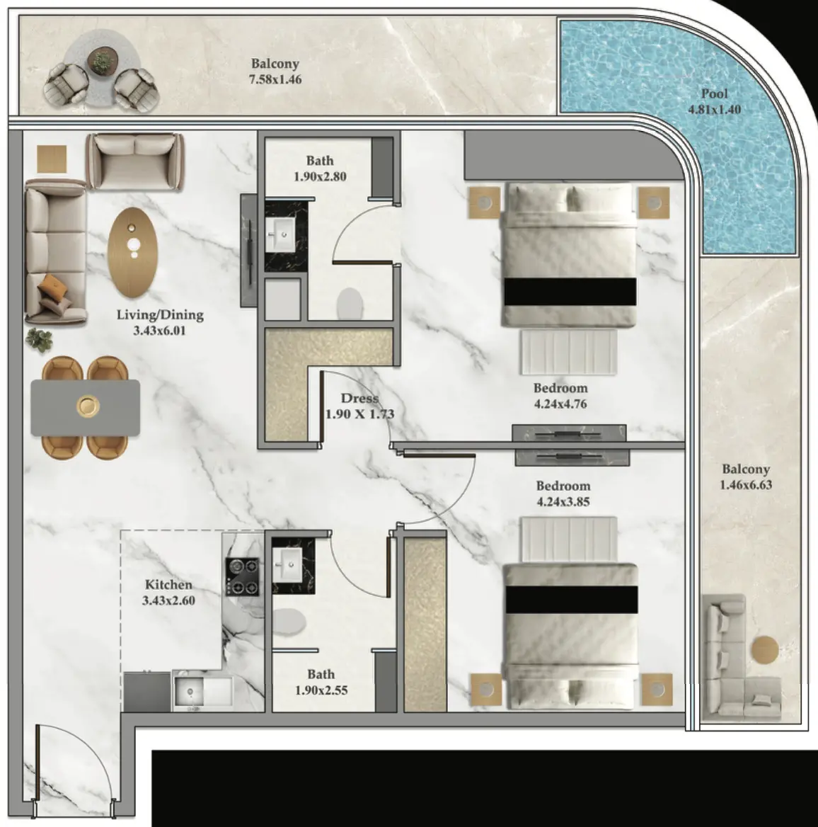 2 BR #B102Z-F34-3410