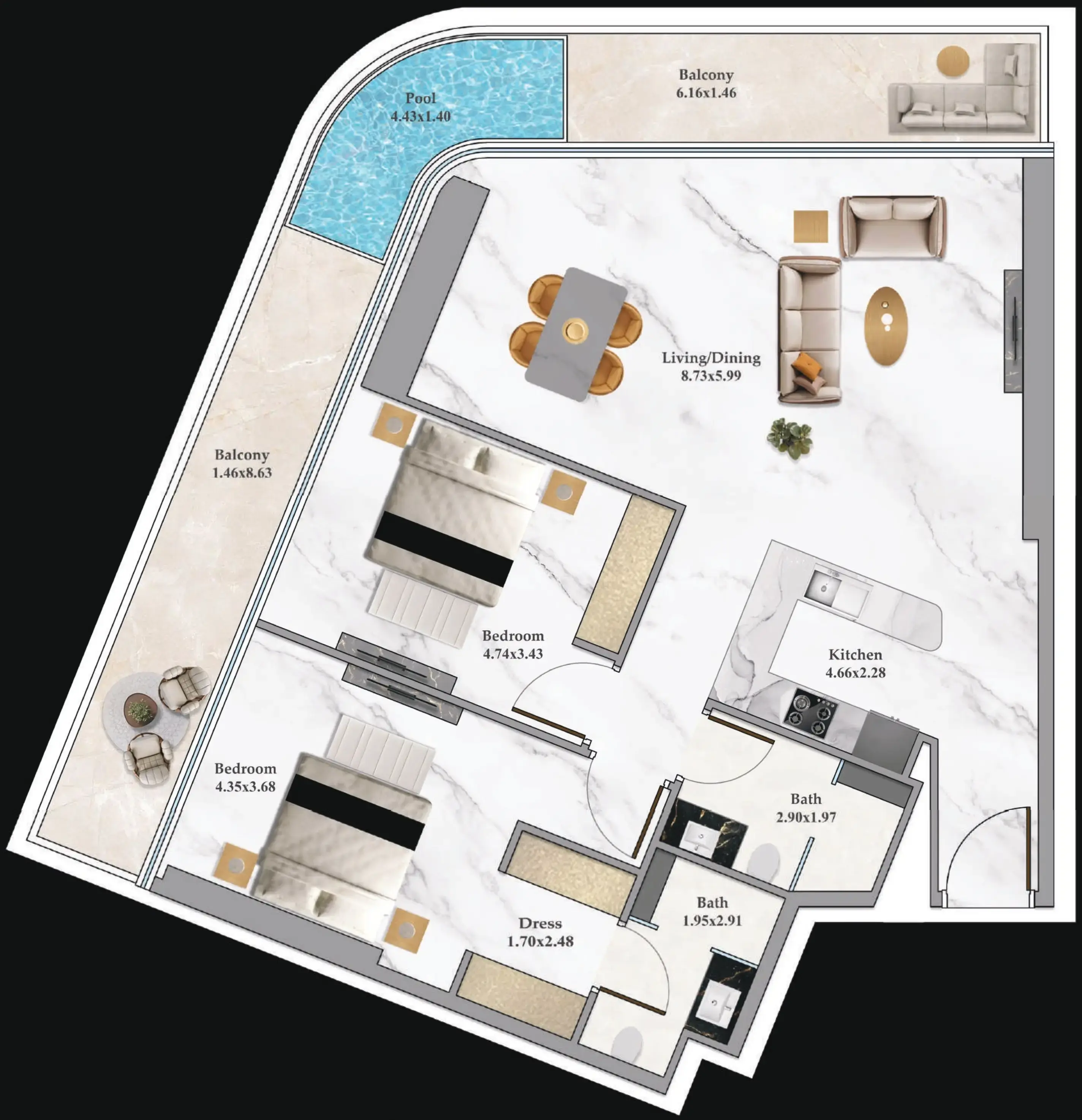 2 BR #B102Z-F21-2104