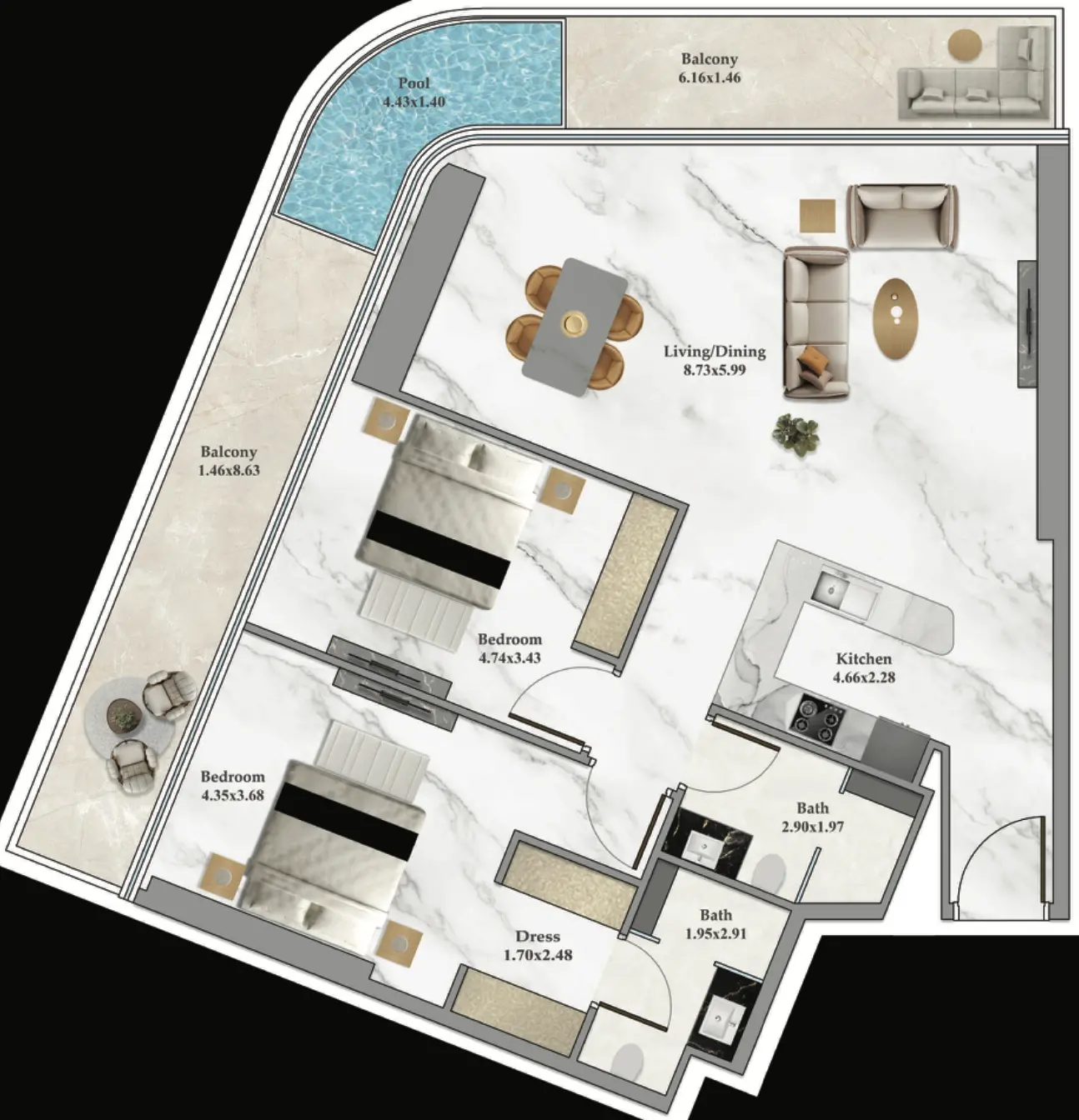 2 BR #B102Z-F30-3004