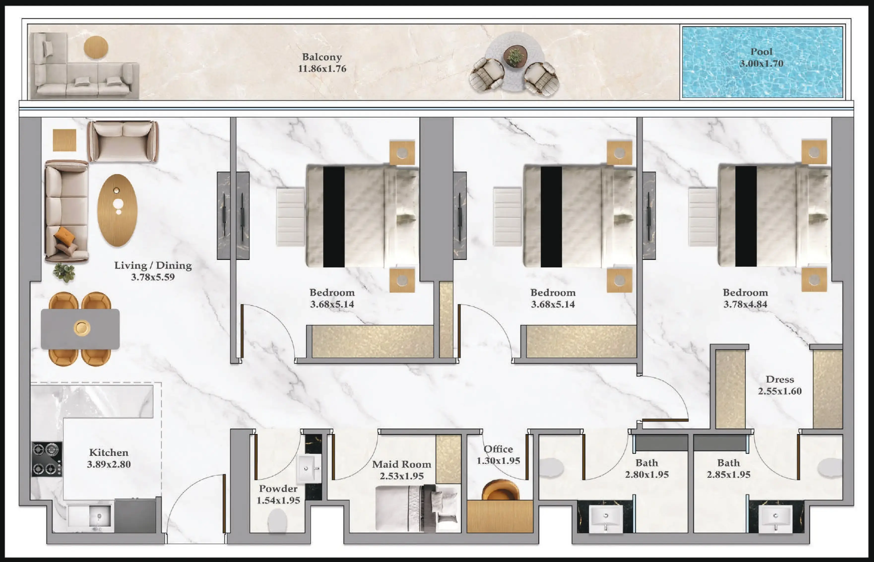 3 BR #B102Z-F75-7505