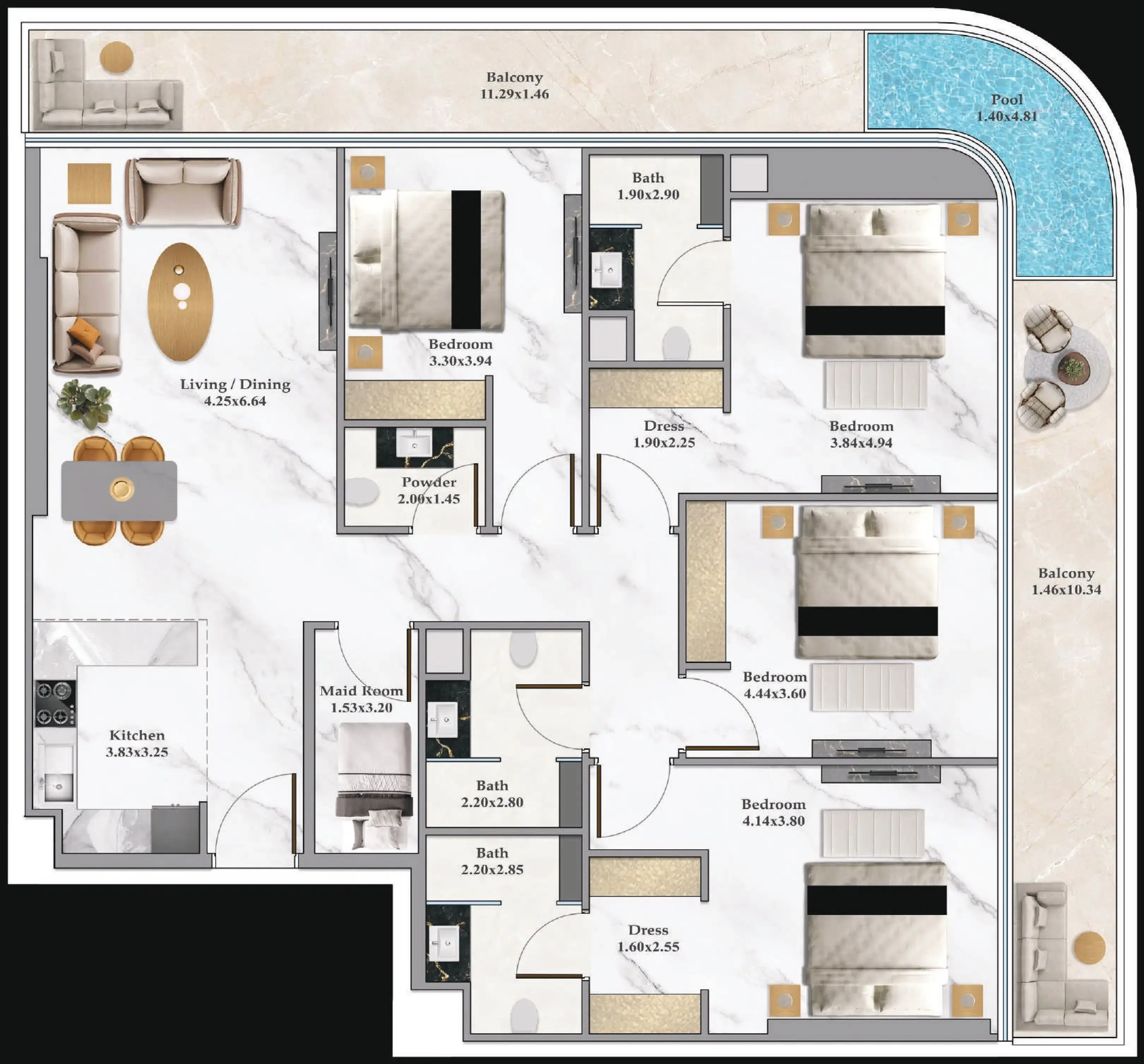 4 BR #B102Z-F74-7407