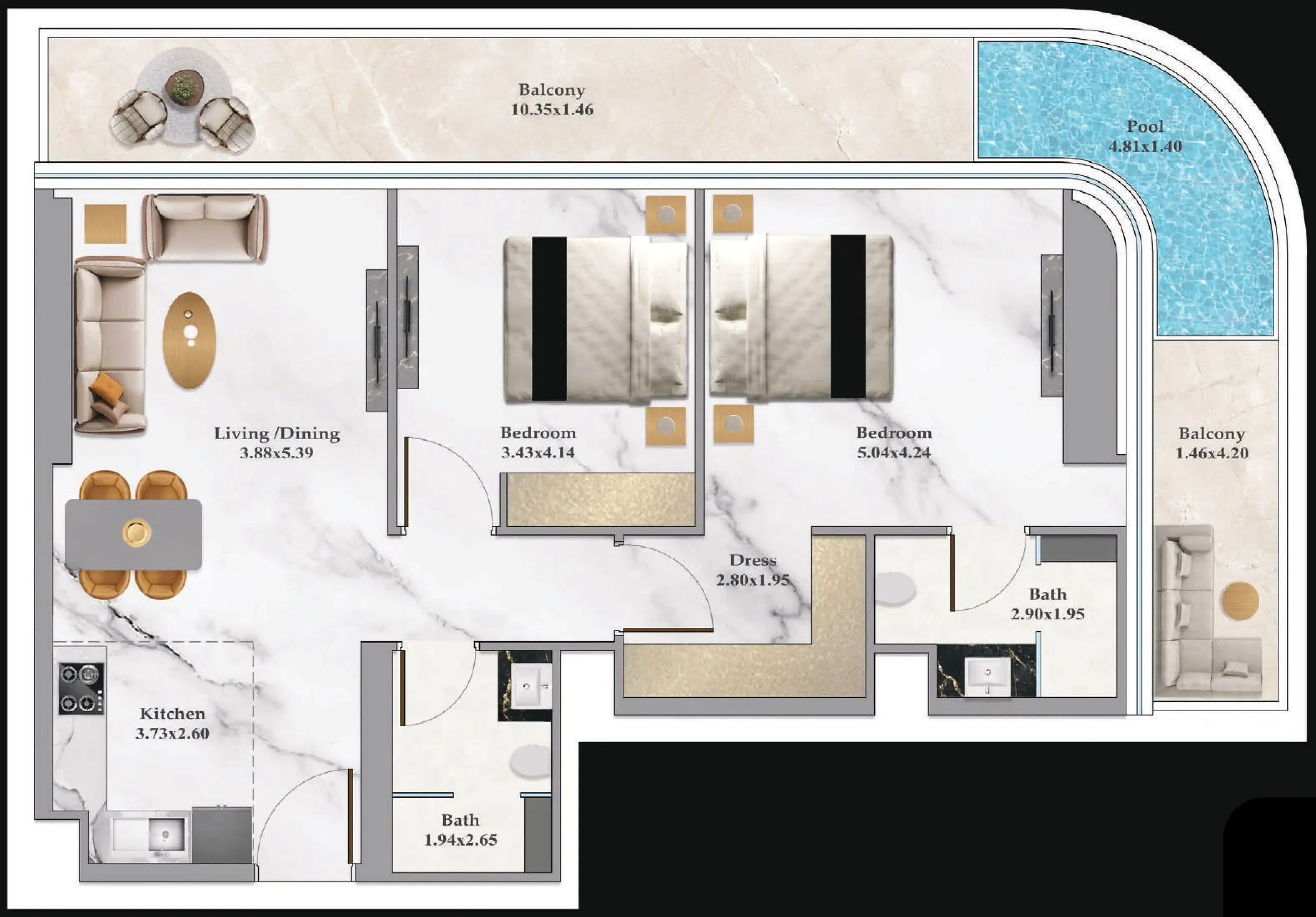 2 BR #B102Z-F23-2313