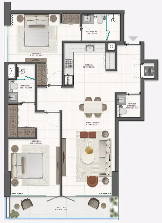 2 BR #Derby Heights - 3 - 309