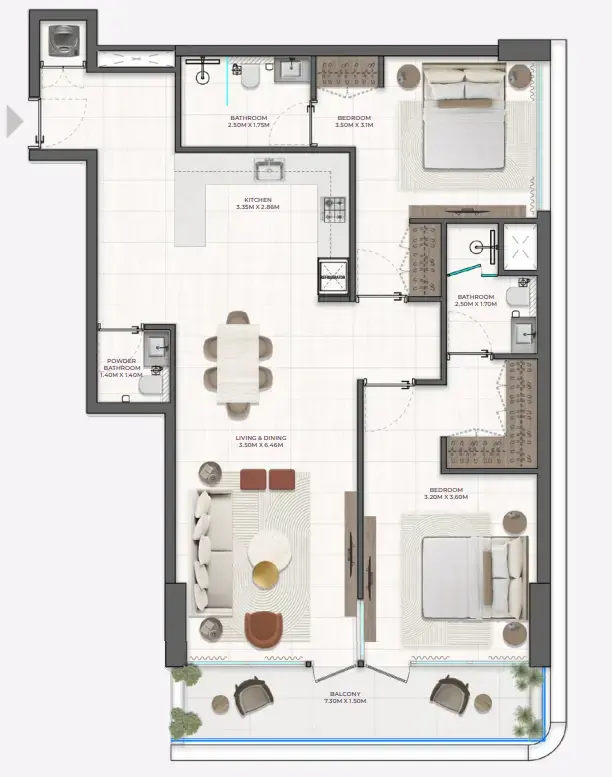 2 BR #Derby Heights - 3 - 307