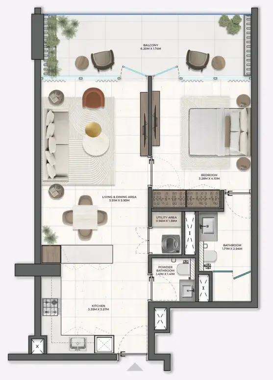 1 BR #Derby Heights - 2 - 203