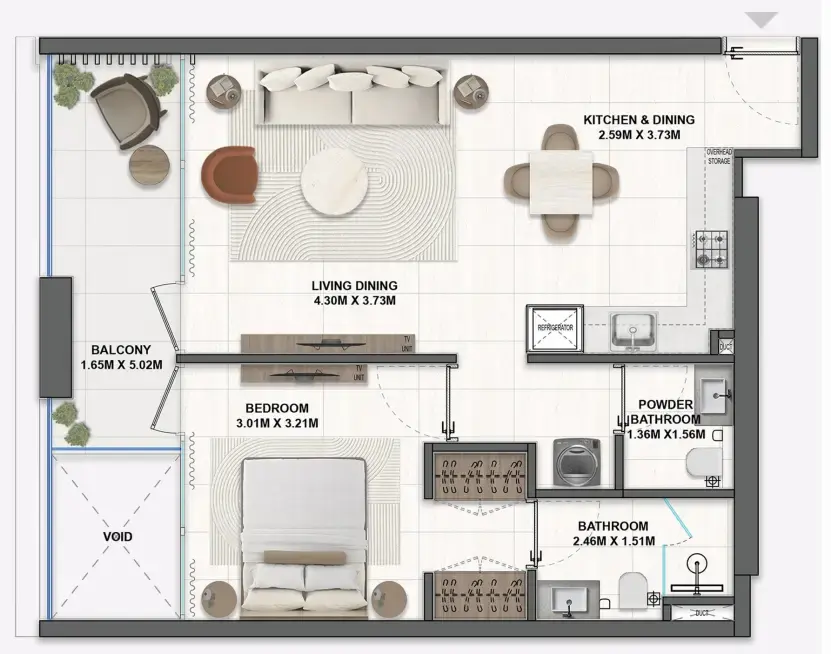 1 BR #Derby Heights - 2 - 211