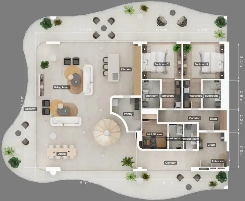 4 BR #MamshaPalm-Residence-05-08