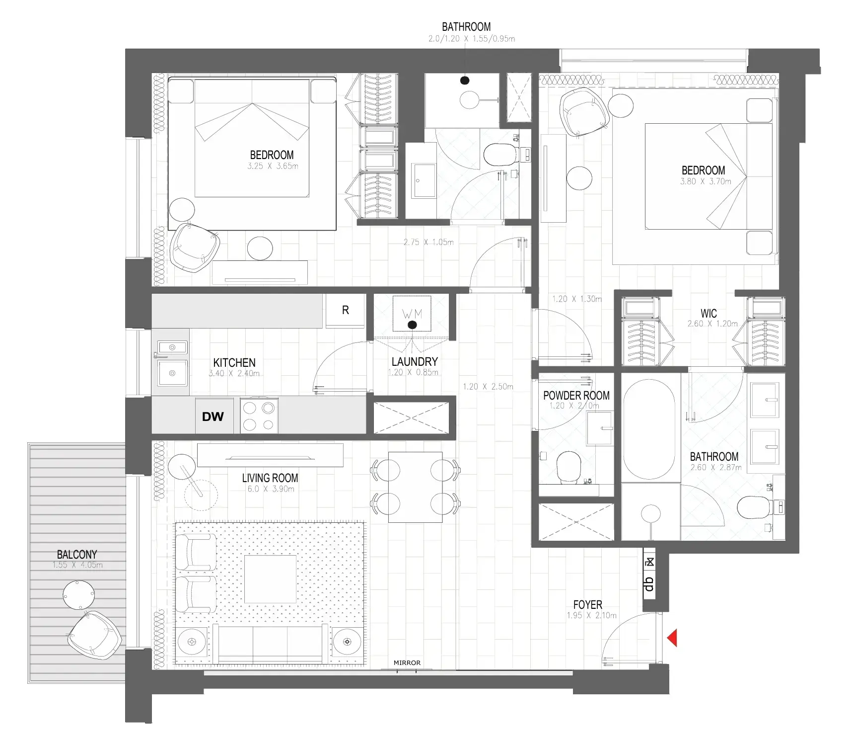 2 BR #PALACE B - 2BR -  B409