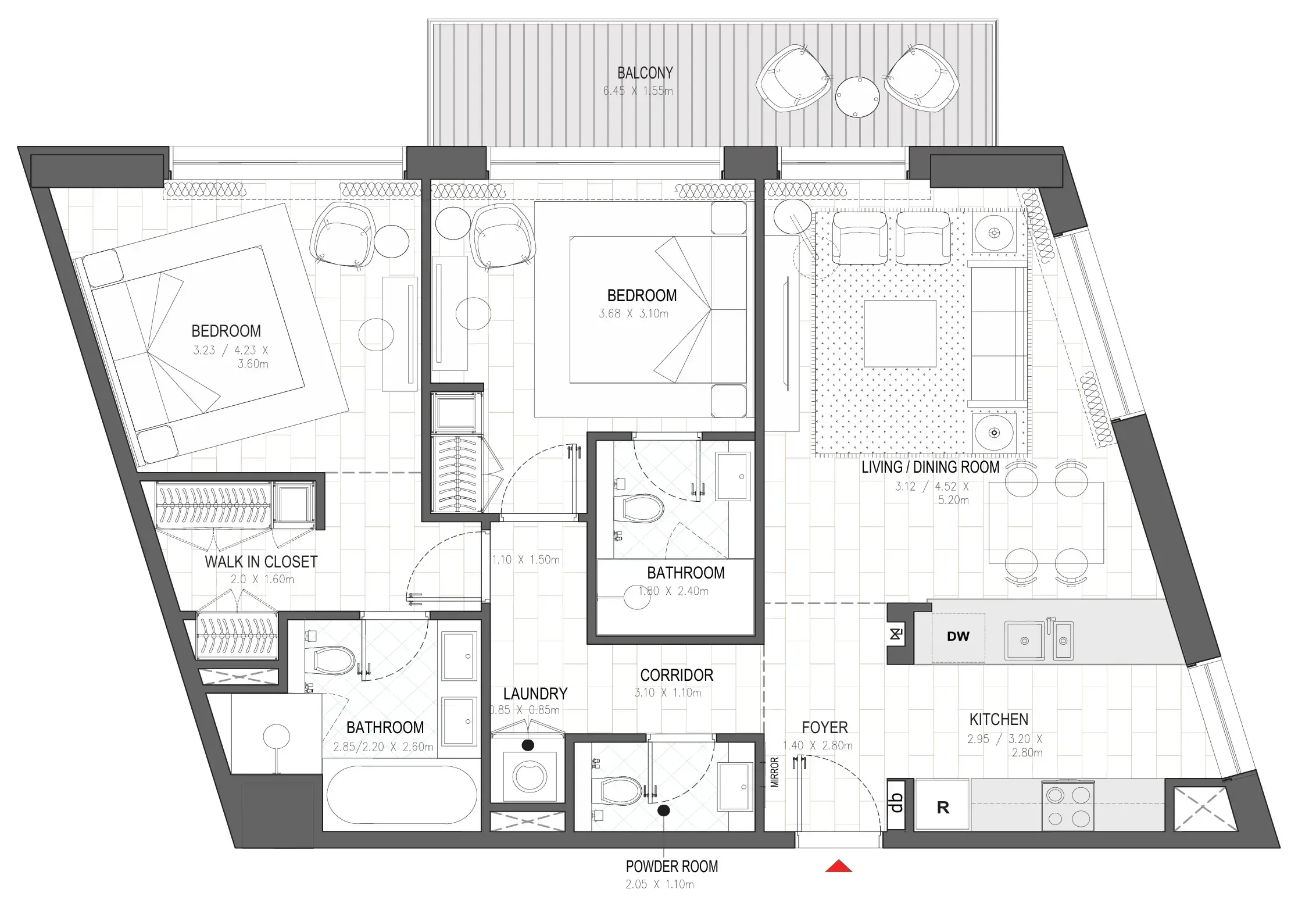 2 BR #PALACE A - 2BR -  A103