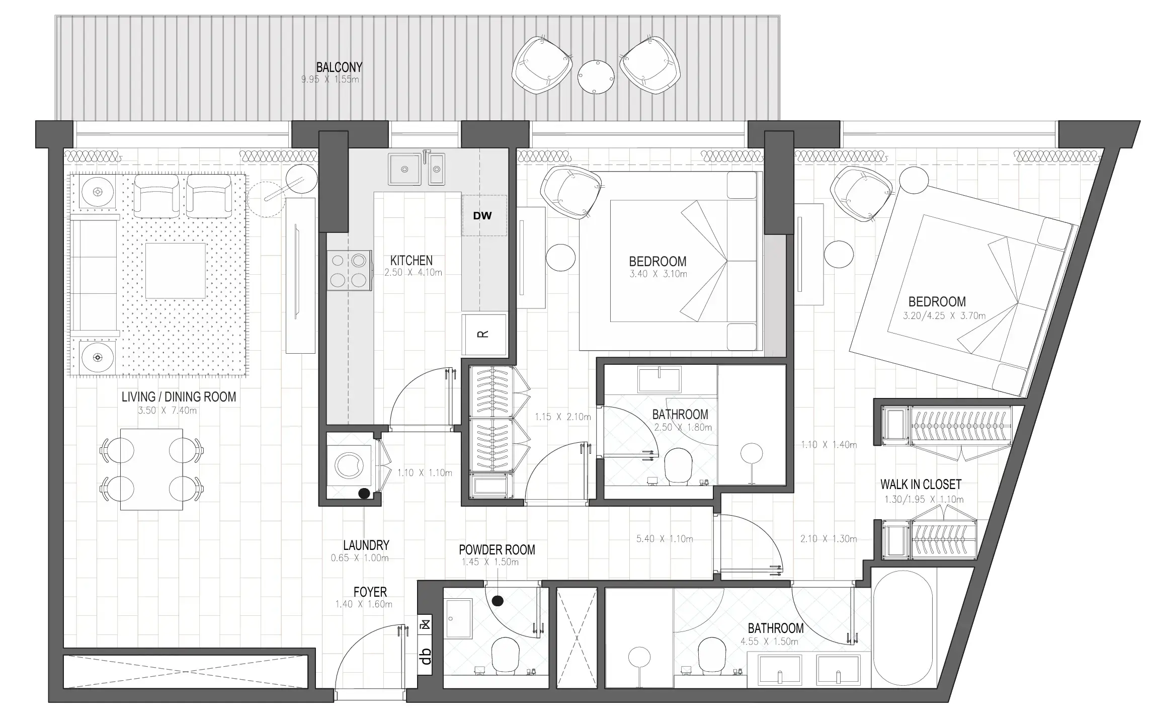 2 BR #PALACE A - 2BR -  A201