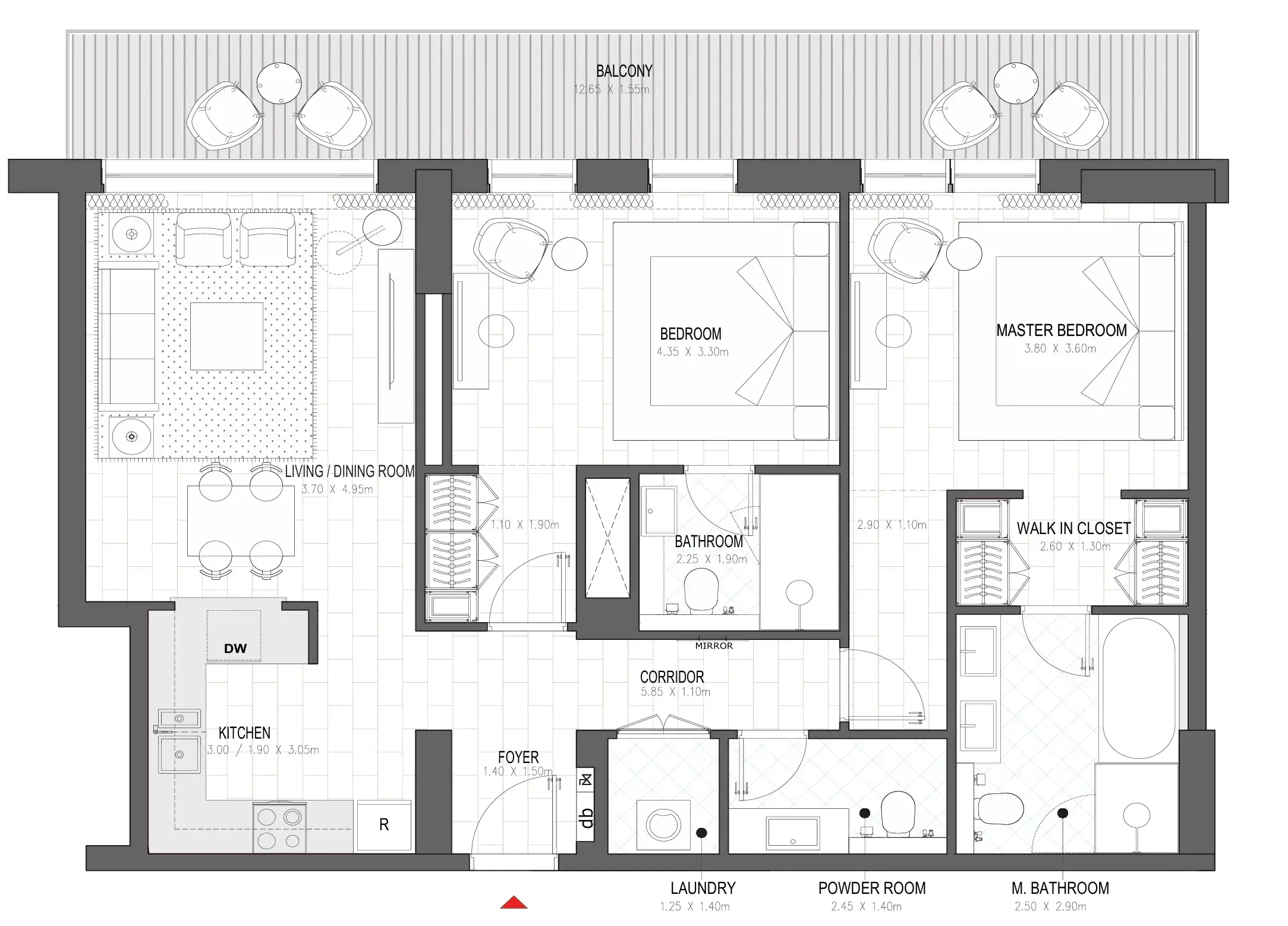 2 BR #PALACE A - 2BR -  A220