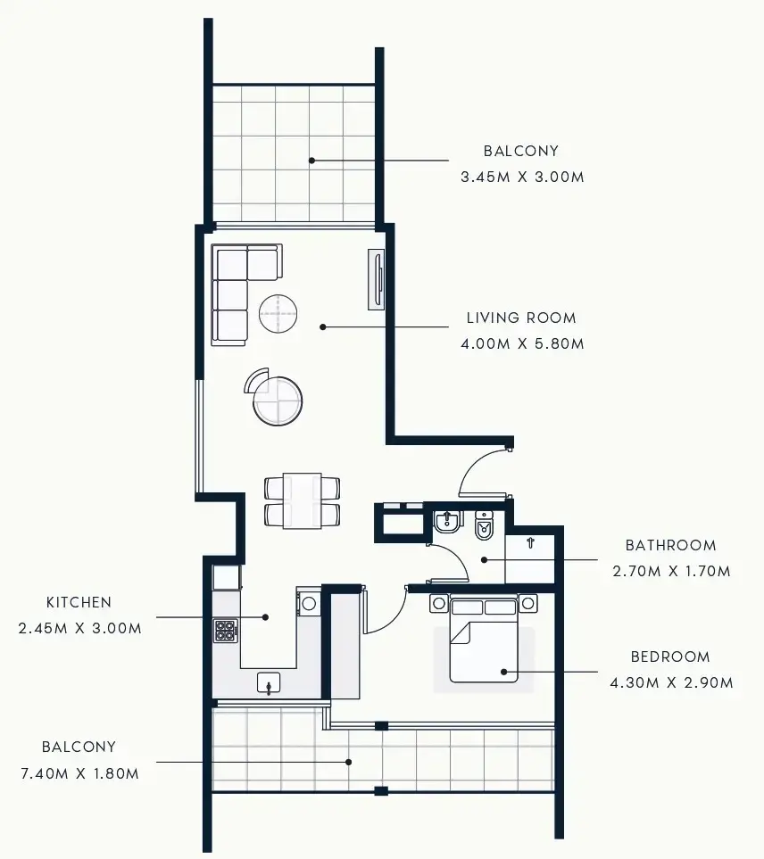 1 BR #R BEACH FRONT - B-1701