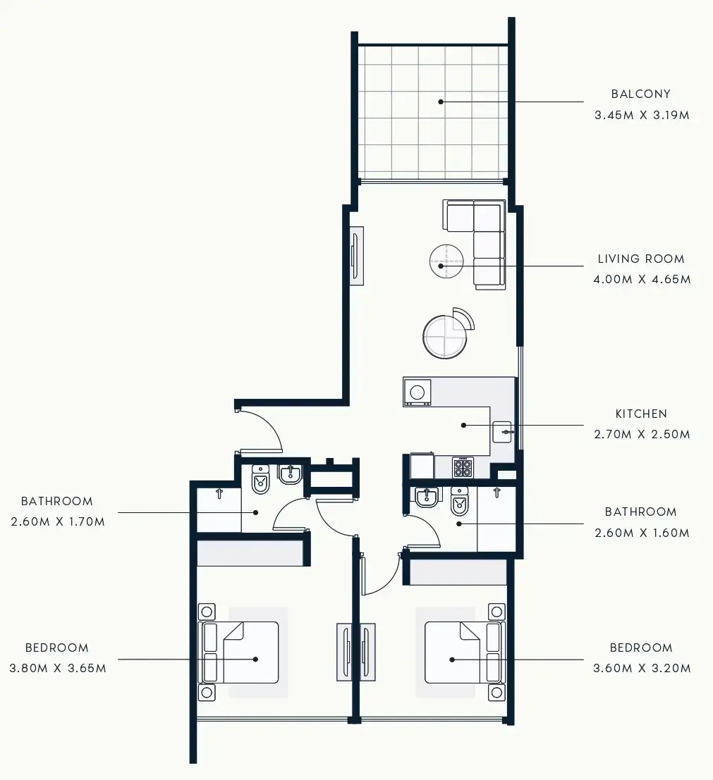 2 BR #R BEACH FRONT - A-1210