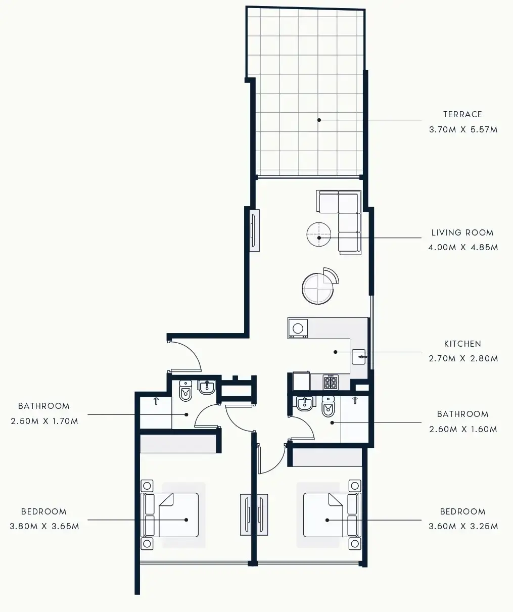 2 BR #R BEACH FRONT - A-110