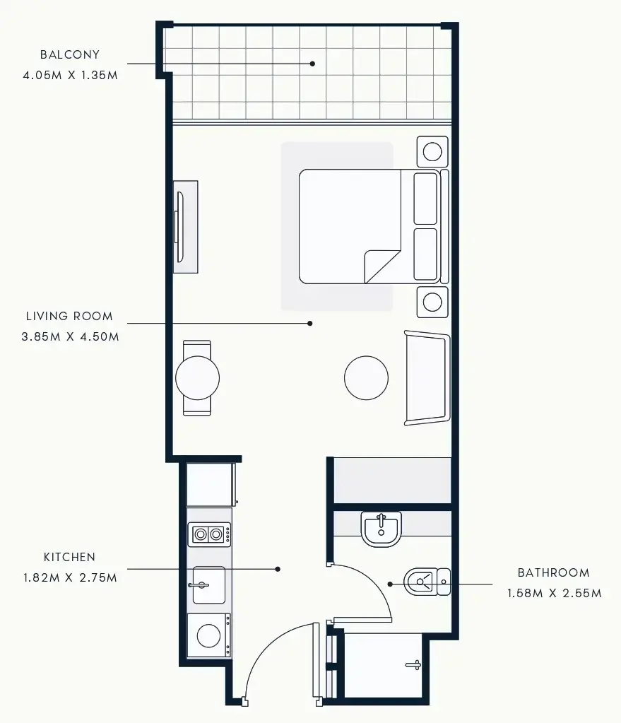 Studio #R BEACH FRONT - A-1305