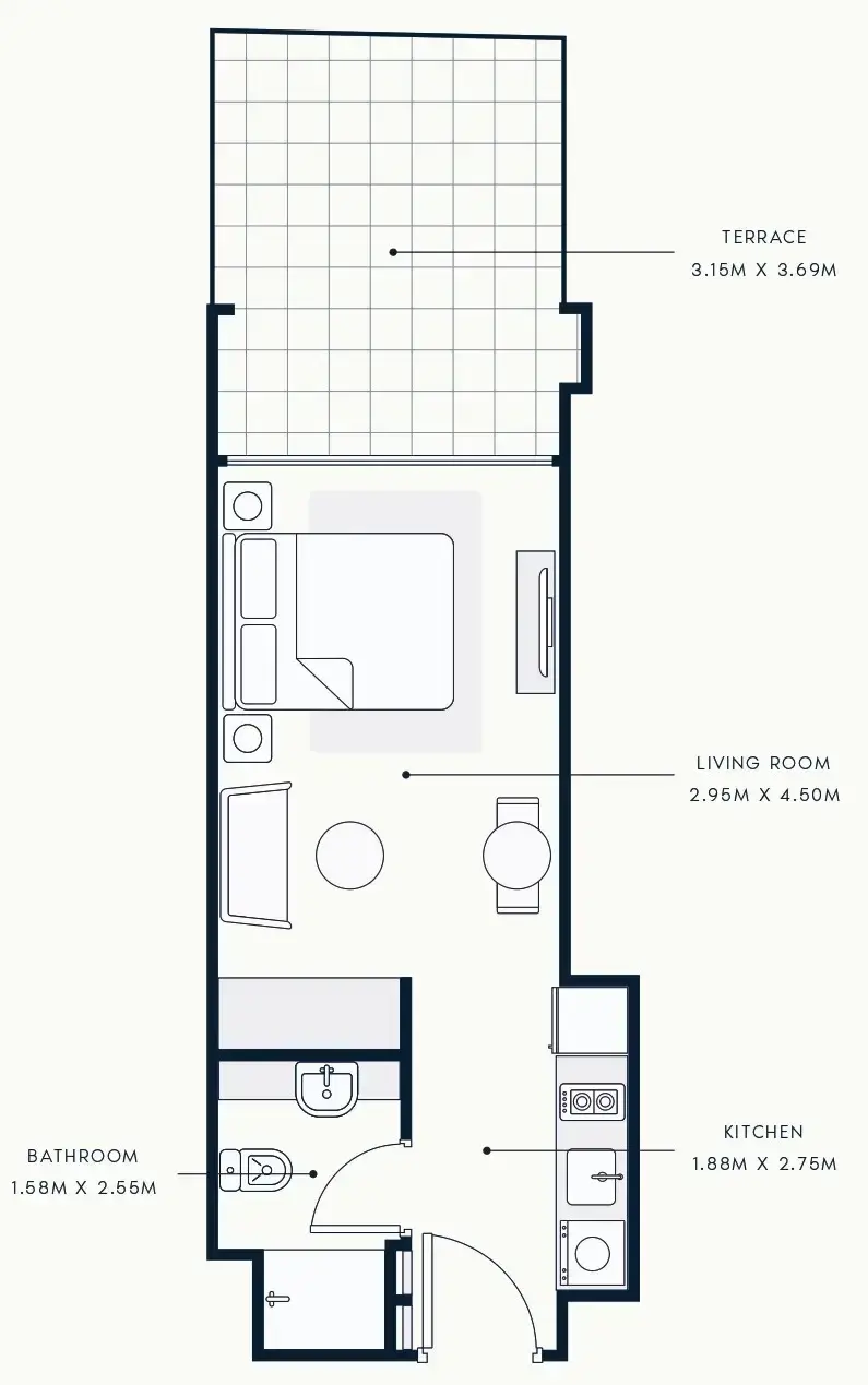 Studio #R BEACH FRONT - A-108