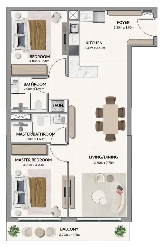 2 BR #Woodland Terraces - 2 - 210